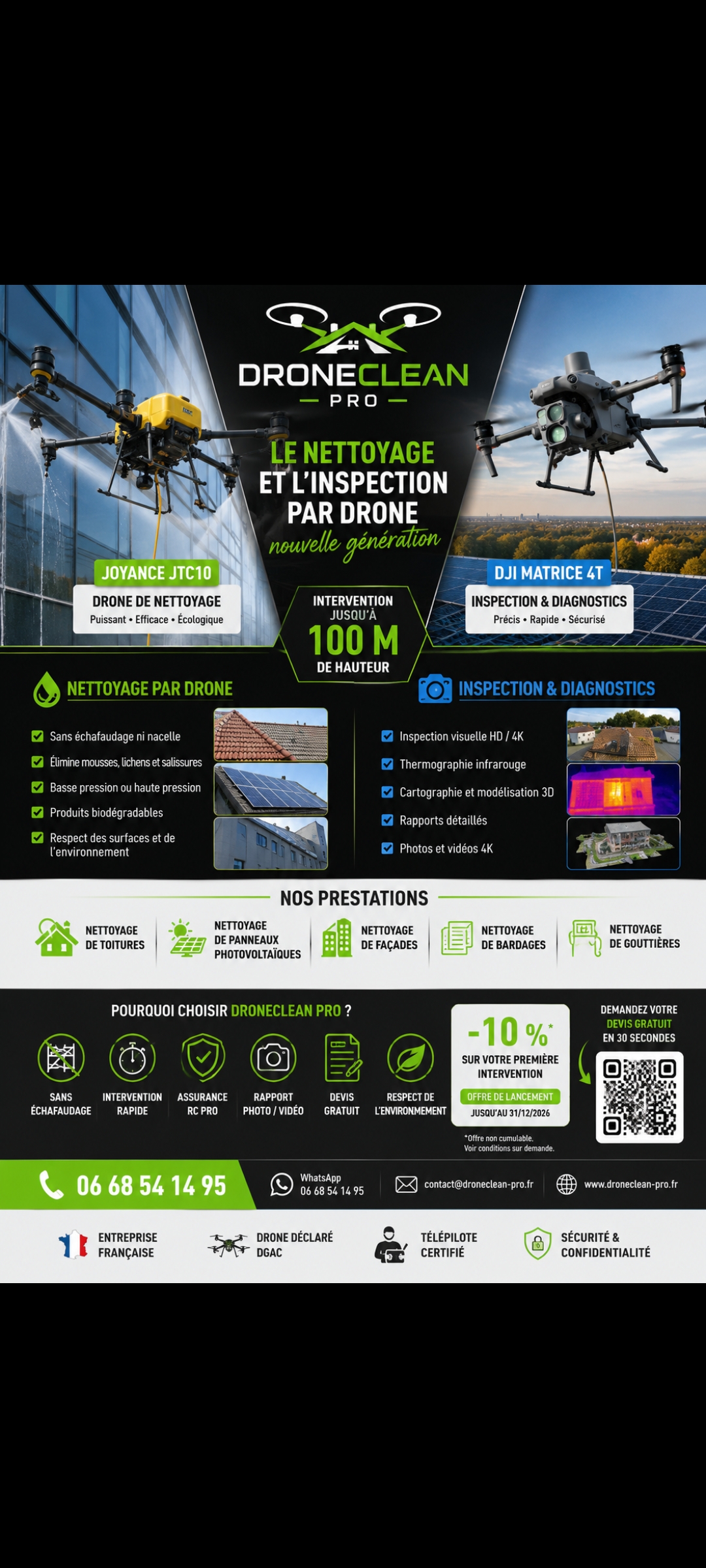 DroneCleanPro — logo avec drone vert